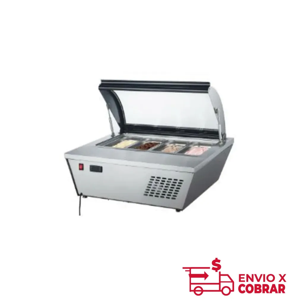 RTD-67L | BASE CONGELADA PARA HELADOS DE 4 INSERTOS DE SOBRE MESA CON TAPA