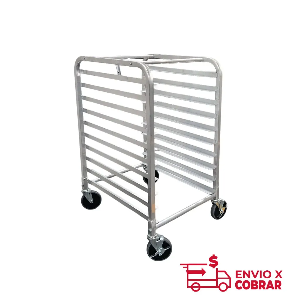 6063-T1 | CARRO ESPIGUERO DE 10 CHAROLAS EN ALUMINIO
