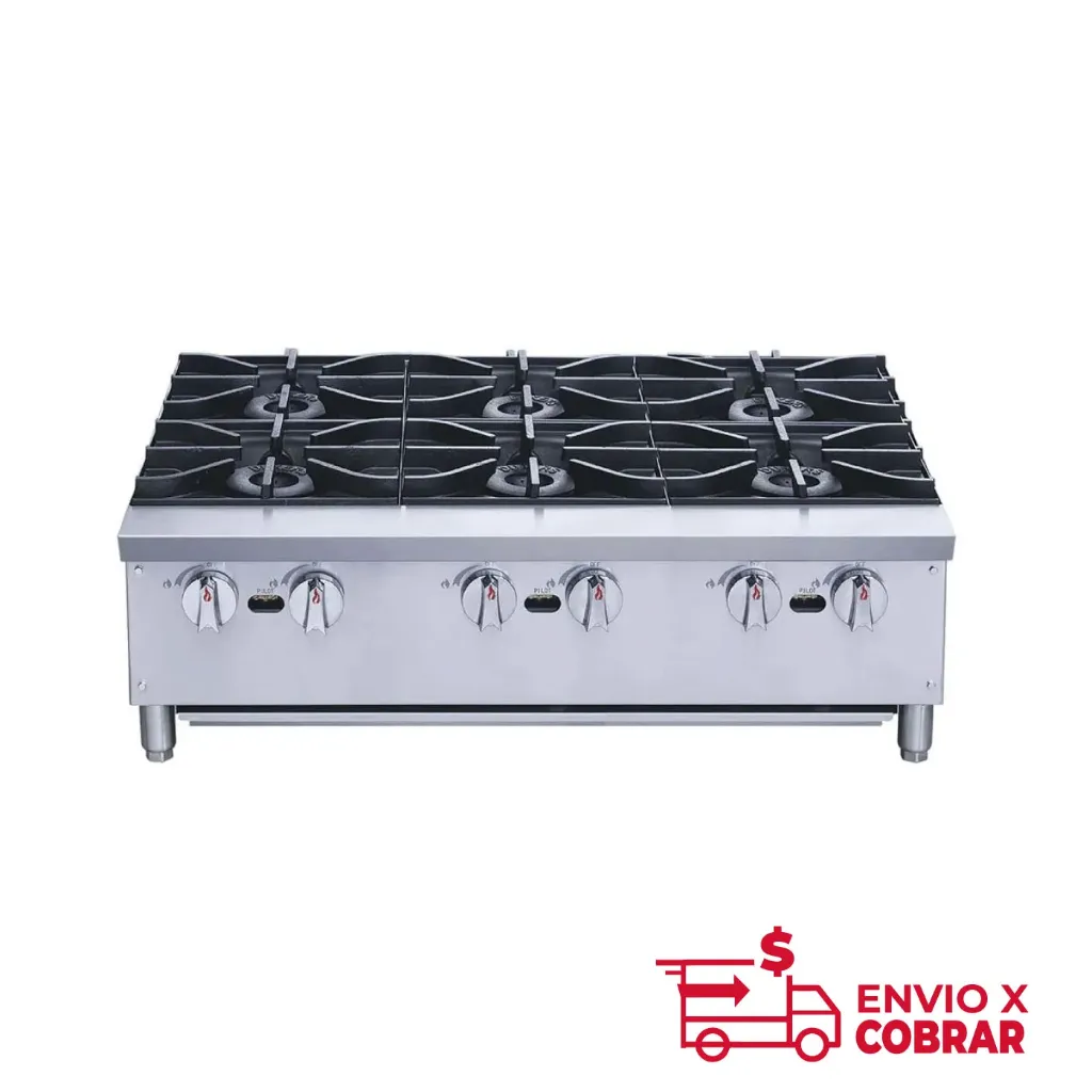 XRB-6-MG | PARRILLA COMERCIAL A GAS DE 6 QUEMADORES