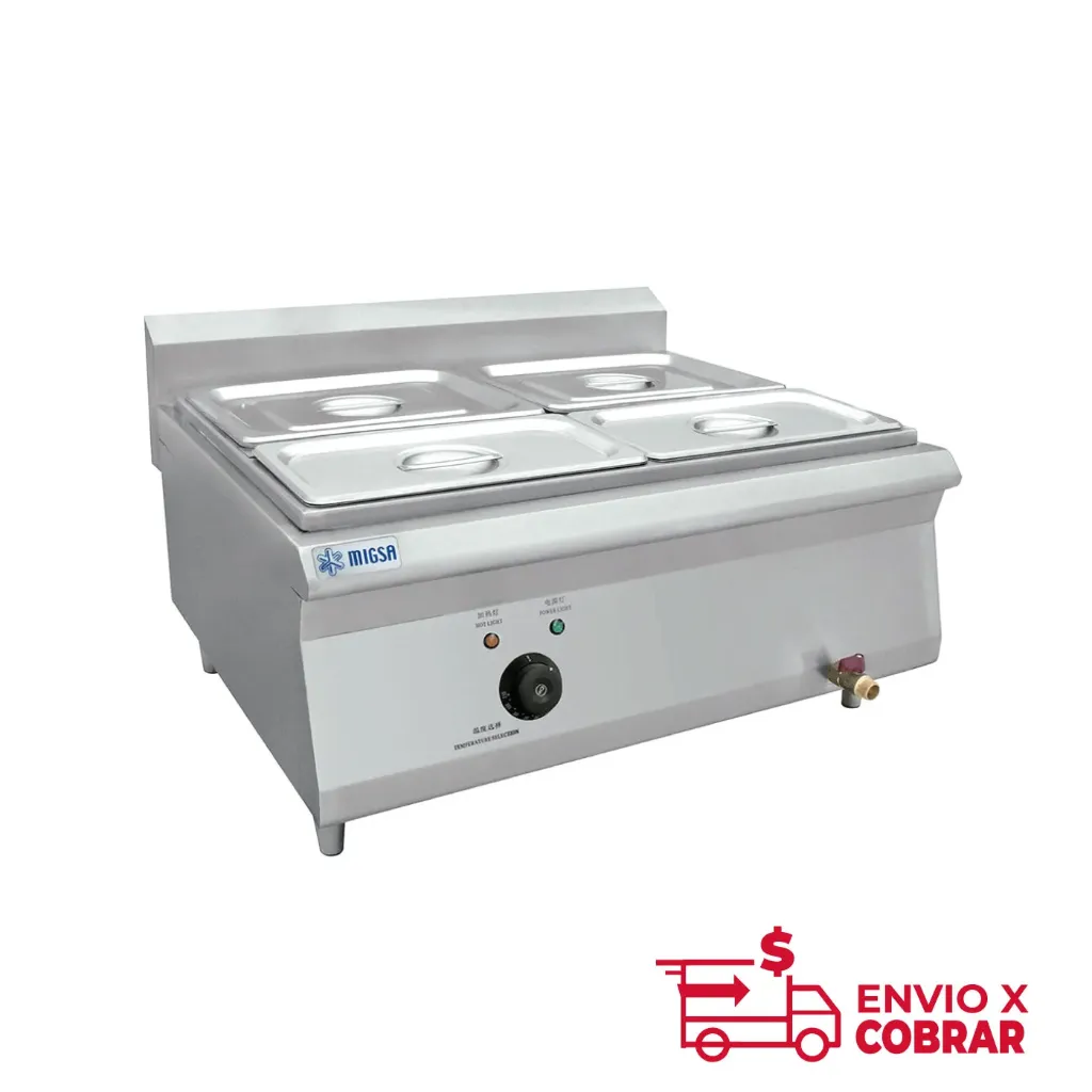 BN600-E607 | BAÑO MARÍA DE 4 DIVISIONES CON INSERTOS Y TAPAS