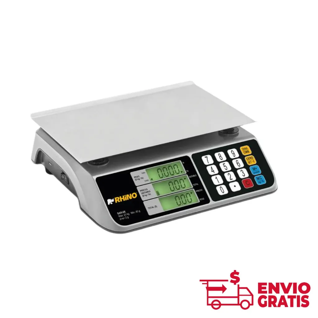 Báscula Electrónica Multifunciones con Puerto USB 20 kg BAR-6X