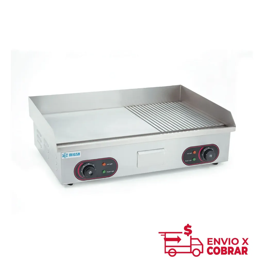 BN-822B | PLANCHA GRILL MITAD LISA Y MITAD ACANALADA