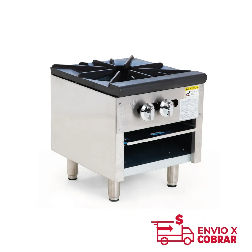 AZL-1-MG | ESTUFÓN COMERCIAL DE UNA SECCION A GAS DE 3 QUEMADORES CONCÉNTRICOS
