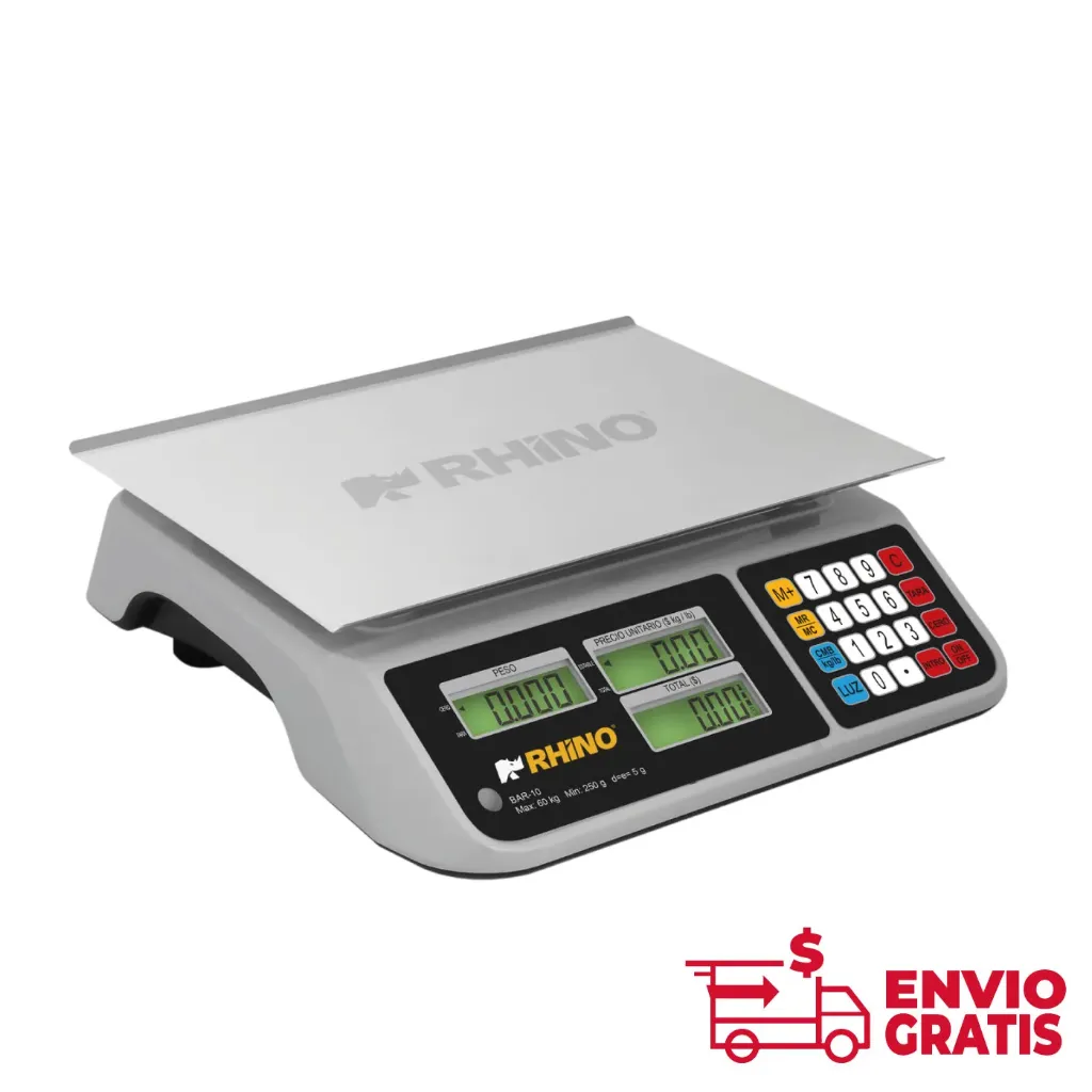 Báscula Electrónica Multifunciones con Puerto USB 60 kg BAR-10