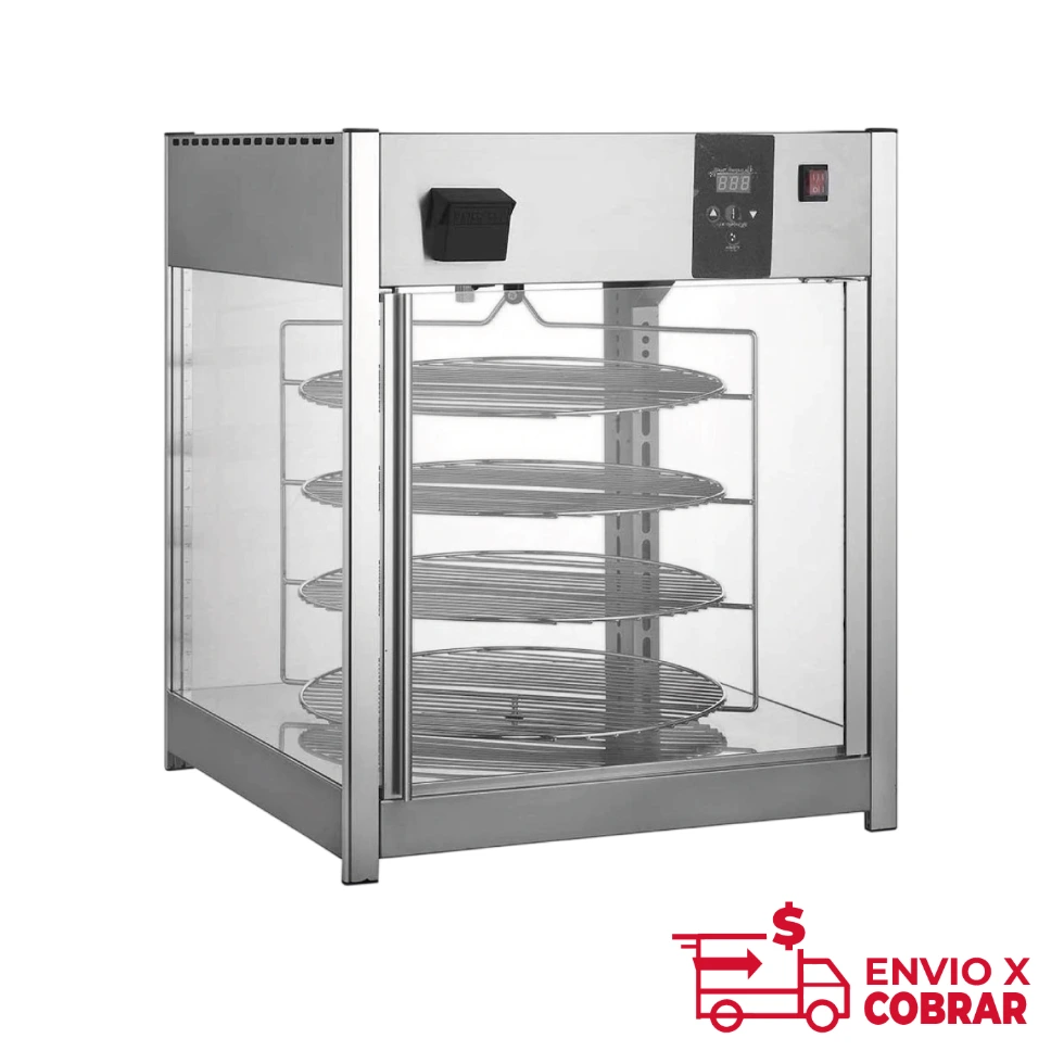 EXHIBIDOR Y CALENTADOR DE PIZZAS CON HUMEDAD (RTR-158L)