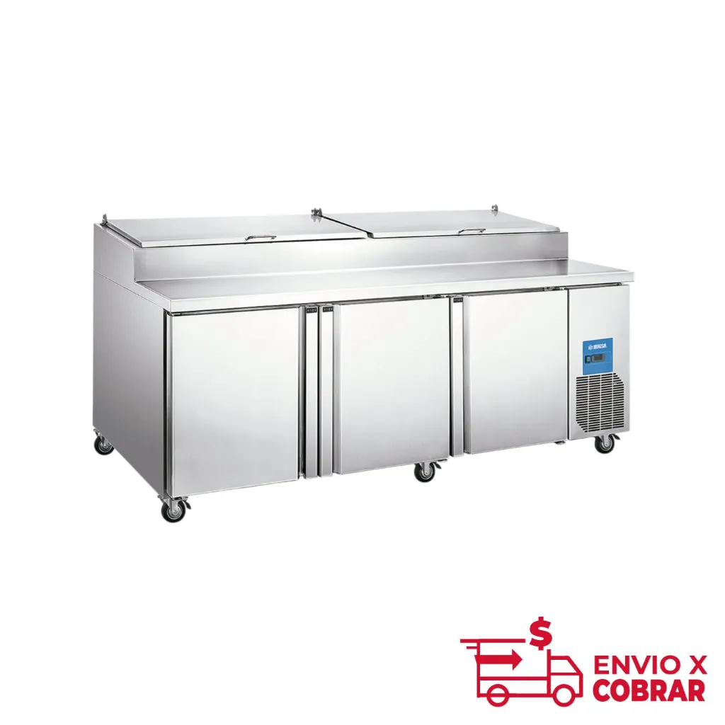 MESA PARA PREPARACIÓN DE PIZZAS DE 3 PUERTAS DE 770 L PICL3