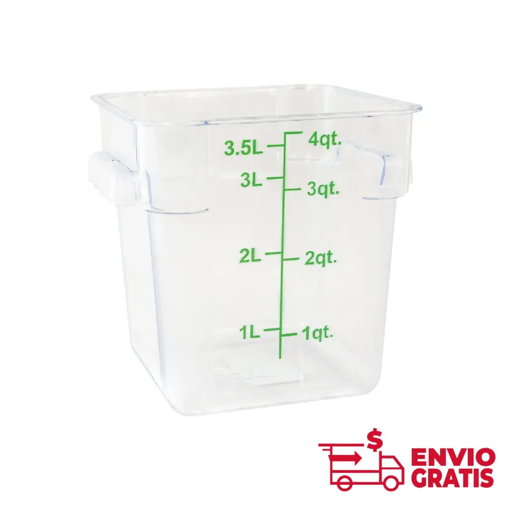 Recipiente Cuadrado de Policarbonato 4 qt REPOCU-4