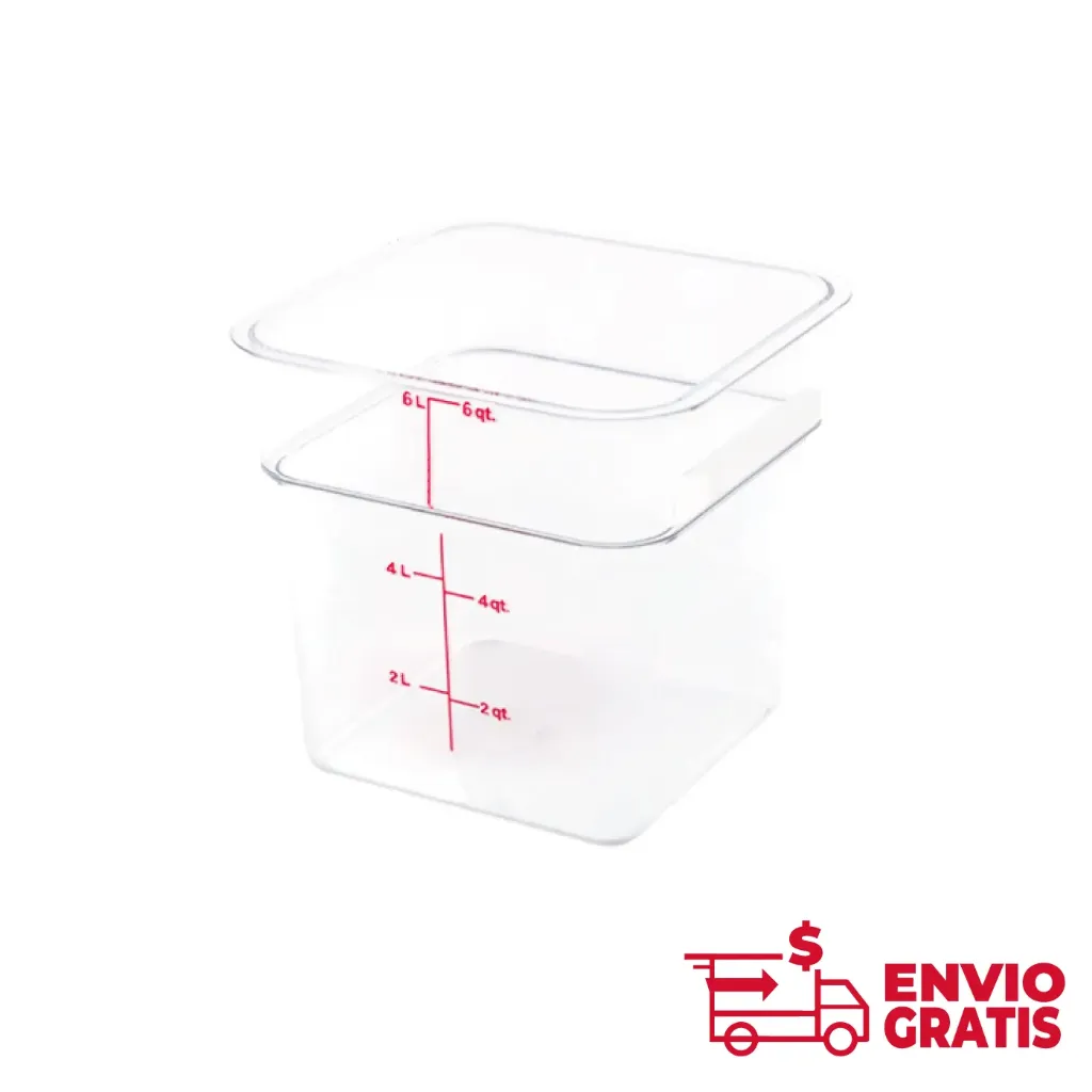 Recipiente Cuadrado de Policarbonato 6 qt  REPOCU-6