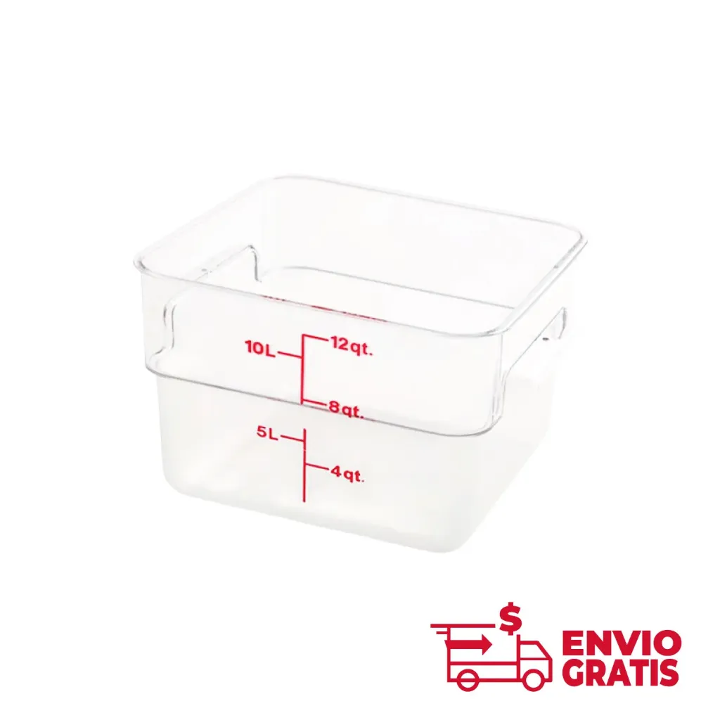Recipiente Cuadrado de Policarbonato 12 qt REPOCU-12