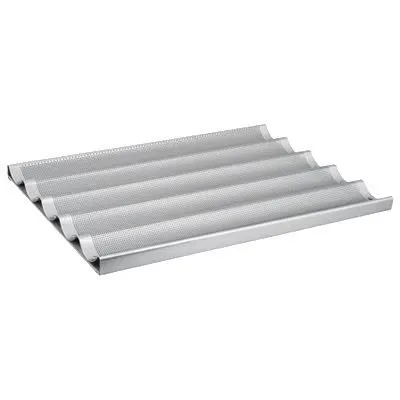CHAROLA BAGUETERA DE 5 CANALES ALUMINIO 45X65