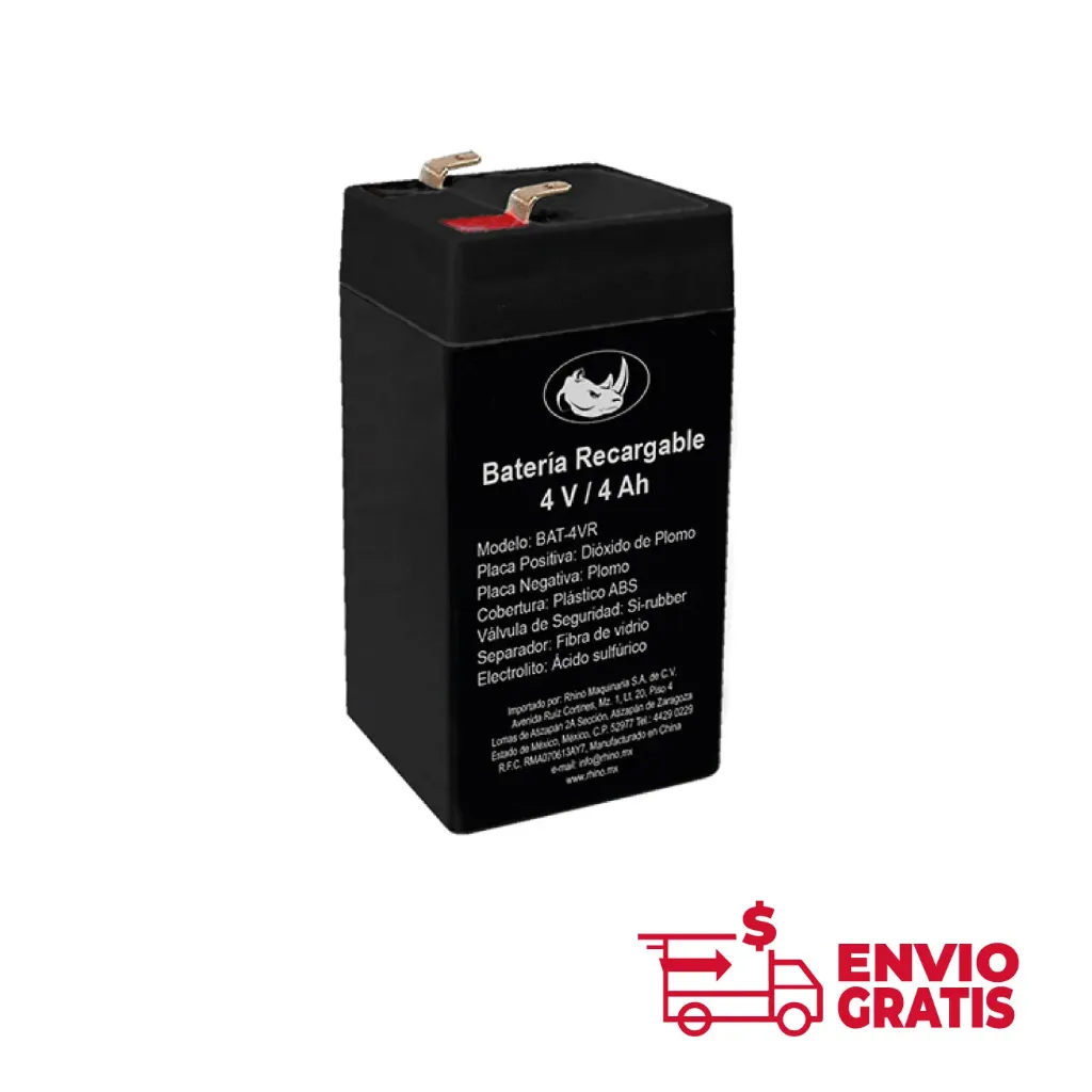 Bateria Recargable 4V / 4Ah Rhino BAT-4VR